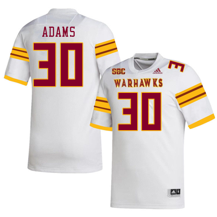 #30 Ameyr Adams Louisiana-Monroe Warhawks College Football Jerseys Stitched-White